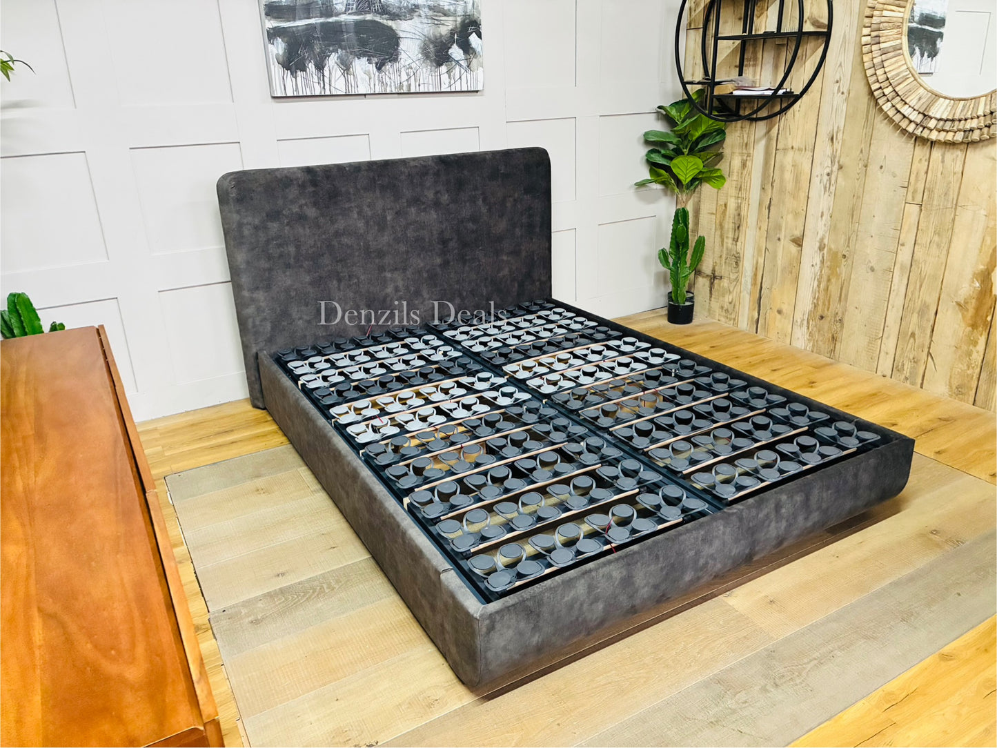 TEMPUR® Arc™ Adjustable Disc Upholstered Bed King Size Dark Grey R54/58'