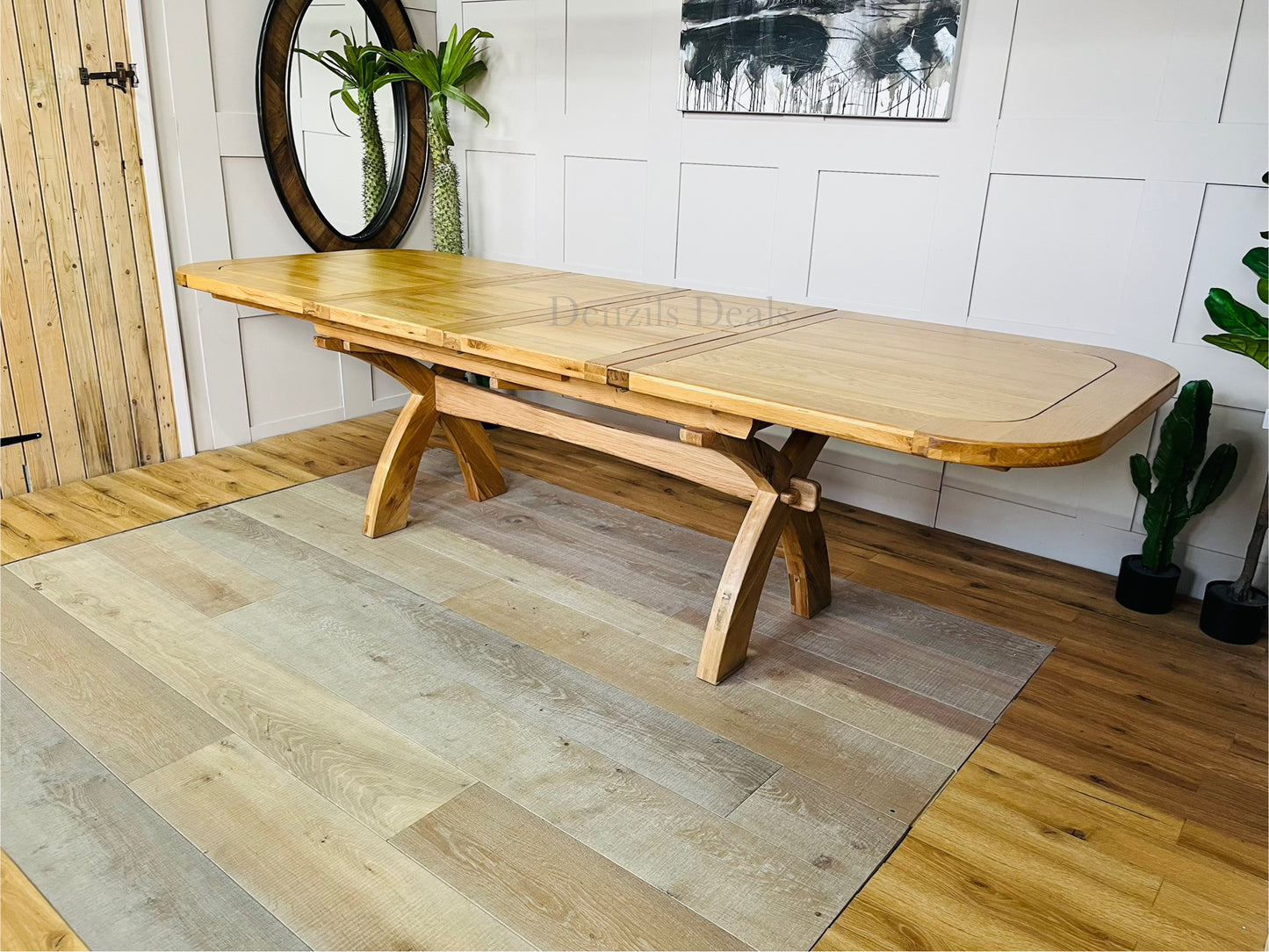 Oak Extendable Dining Table 10-12 Seat Oak Furnitureland Hercules R26