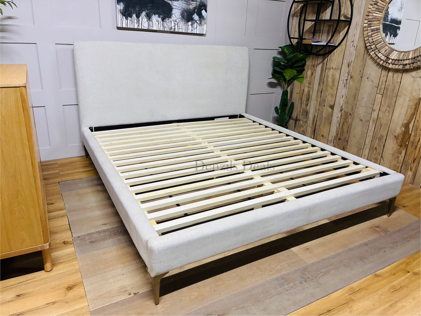 West Elm Andes Super King Size Bed - Metal Legs