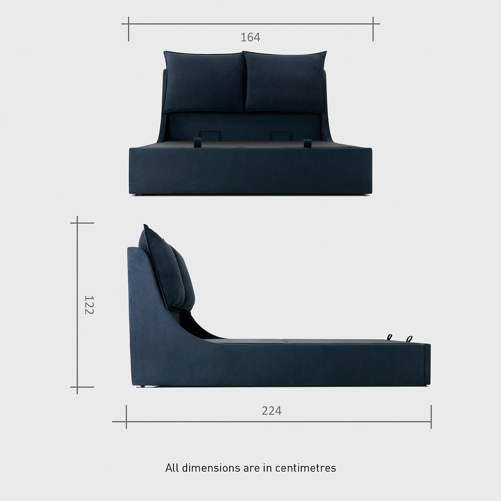 Super King-size Ottoman Bed, Wren Smooth Stone Fabric Oak FurnitureLand