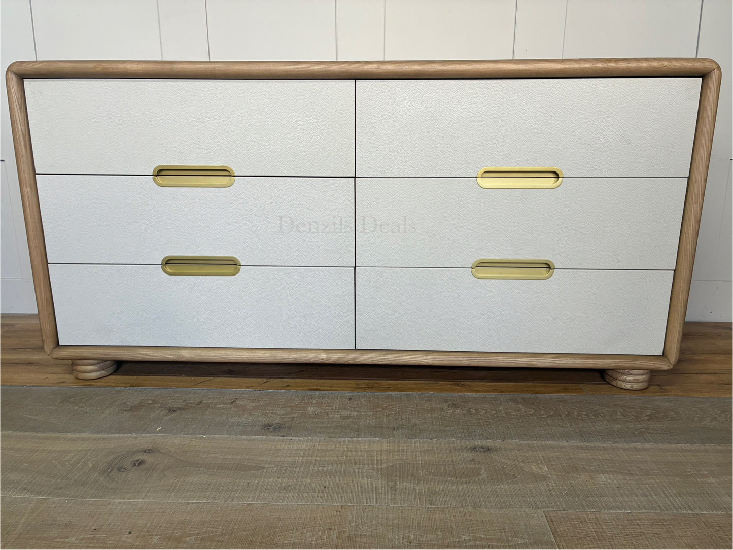 Anthropologie Monza Faux-Leather Six Drawer Chest R43