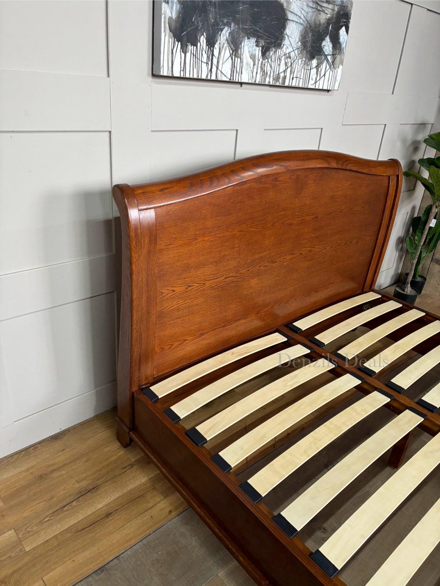 cotswold WINCHCOMBE OILED DARK OAK King Sleigh Bed