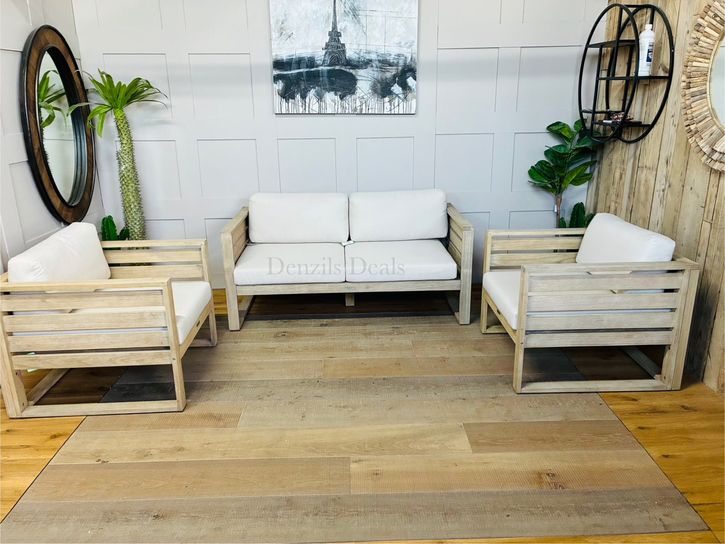 John Lewis St Ives 2-Seater Garden Lounging Sofa & 2 Armchairs, outdoor set