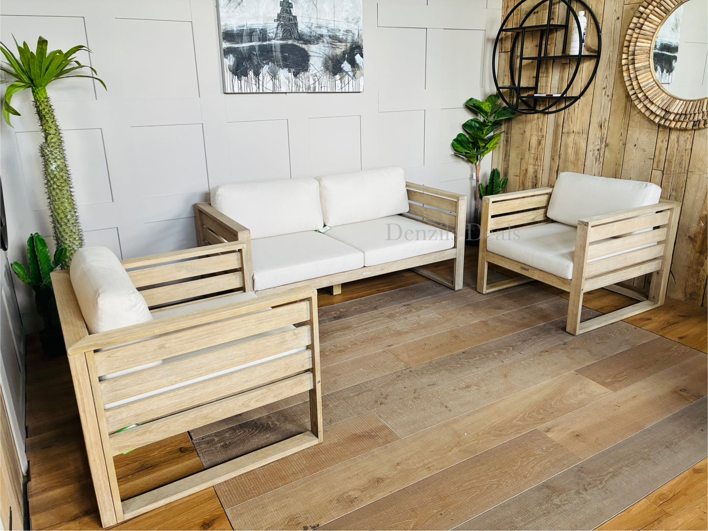 John Lewis St Ives 2-Seater Garden Lounging Sofa & 2 Armchairs, outdoor set