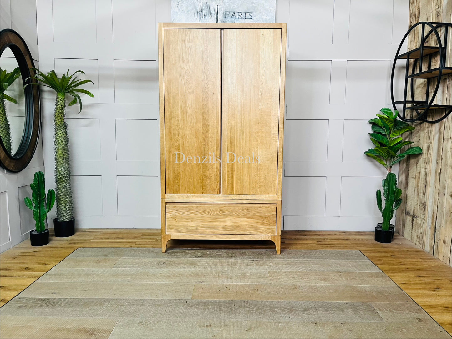 Oak Furnitureland DURHAM Natural Oak Double Wardrobe