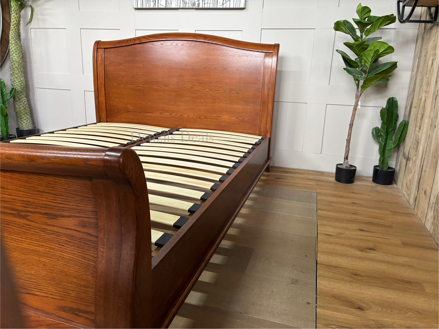 cotswold WINCHCOMBE OILED DARK OAK King Sleigh Bed