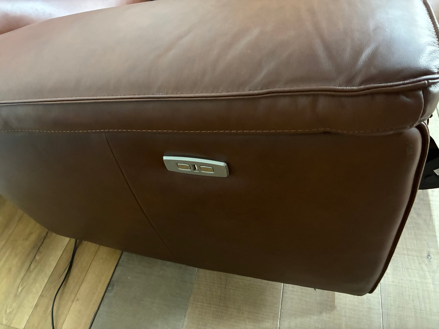 Selby 3 Seater Electric Recliner. Virgo Chestnut Leather