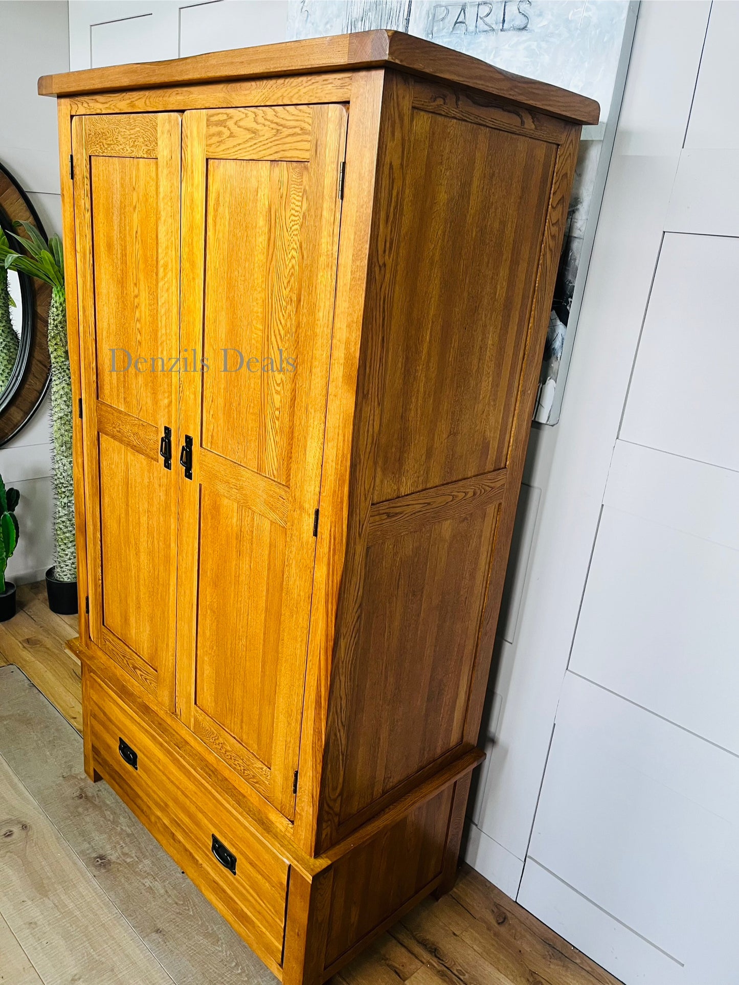 ORIGINAL RUSTIC Rustic Solid OakDouble Wardrobe Oak Furniture Land