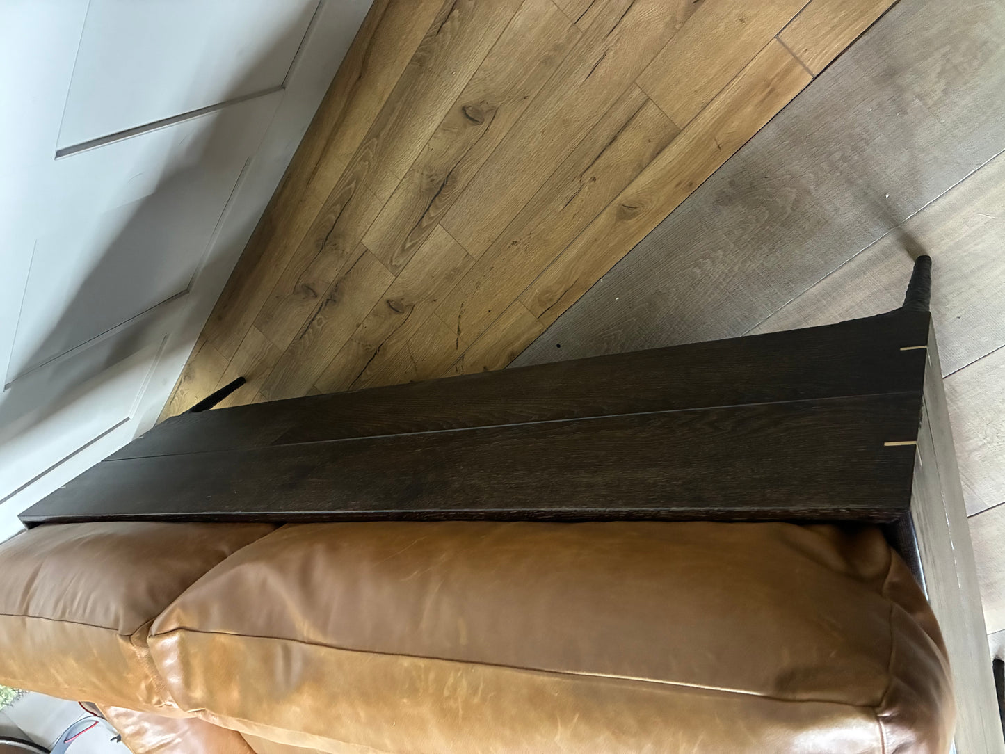 2x Bradlee 2.5 Seater Leather/oak Sofas Rrp £5000