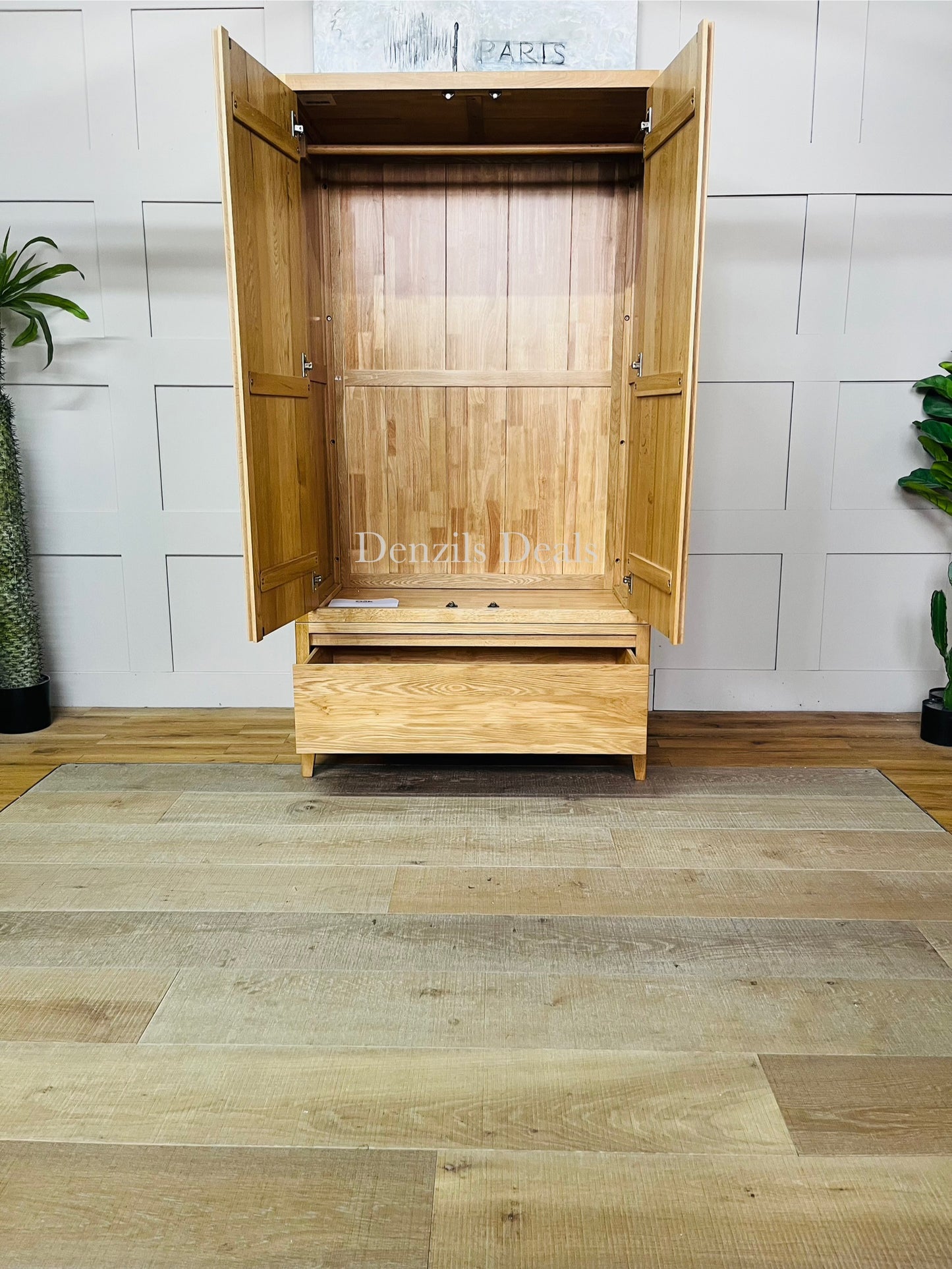 Oak Furnitureland DURHAM Natural Oak Double Wardrobe