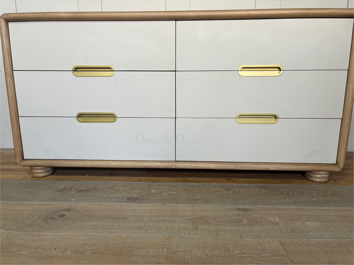 Anthropologie Monza Faux-Leather Six Drawer Chest R43