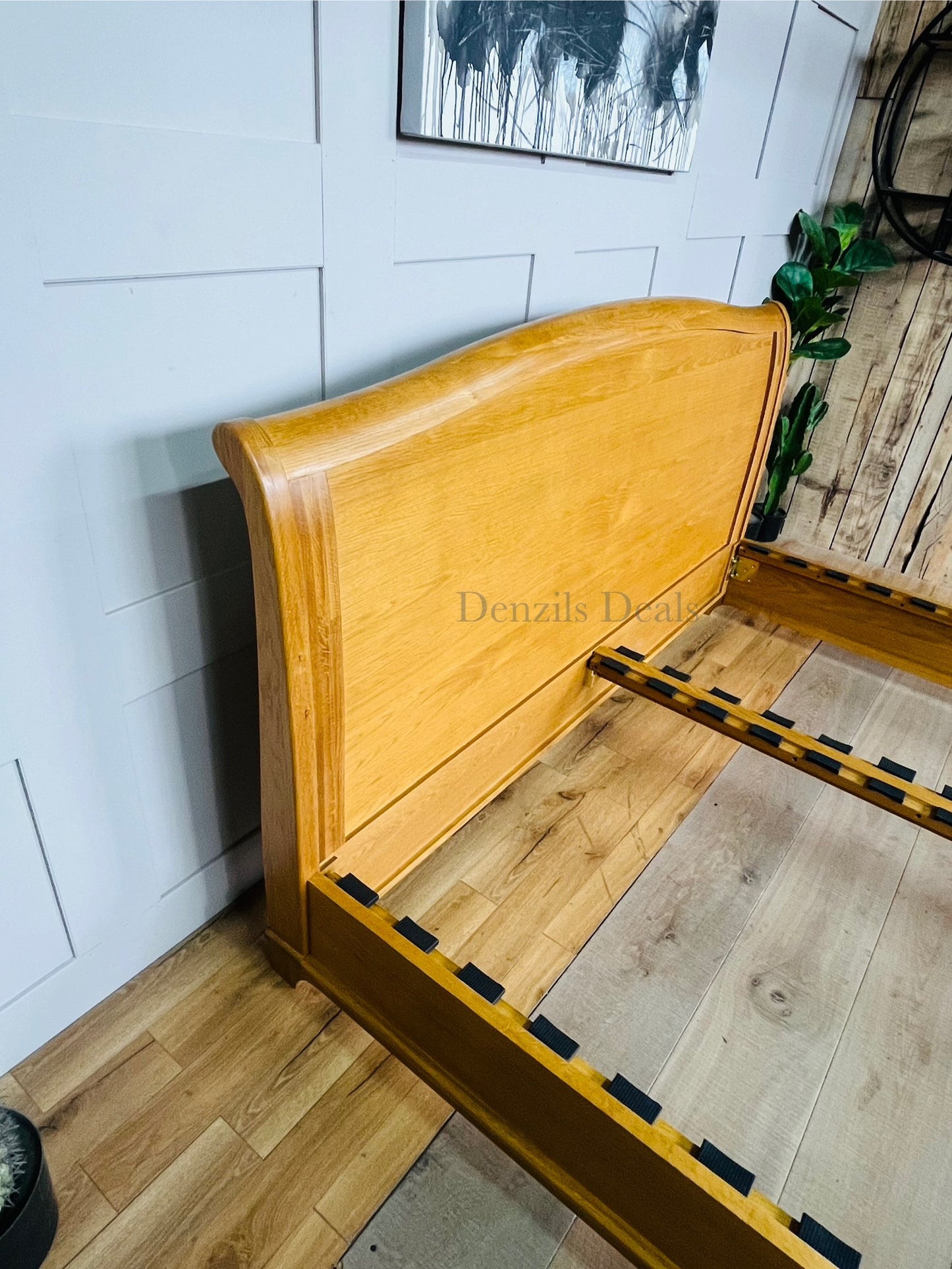 cotswold WINCHCOMBE OILED OAK 6ft Super King Sleigh Bed with slats R19