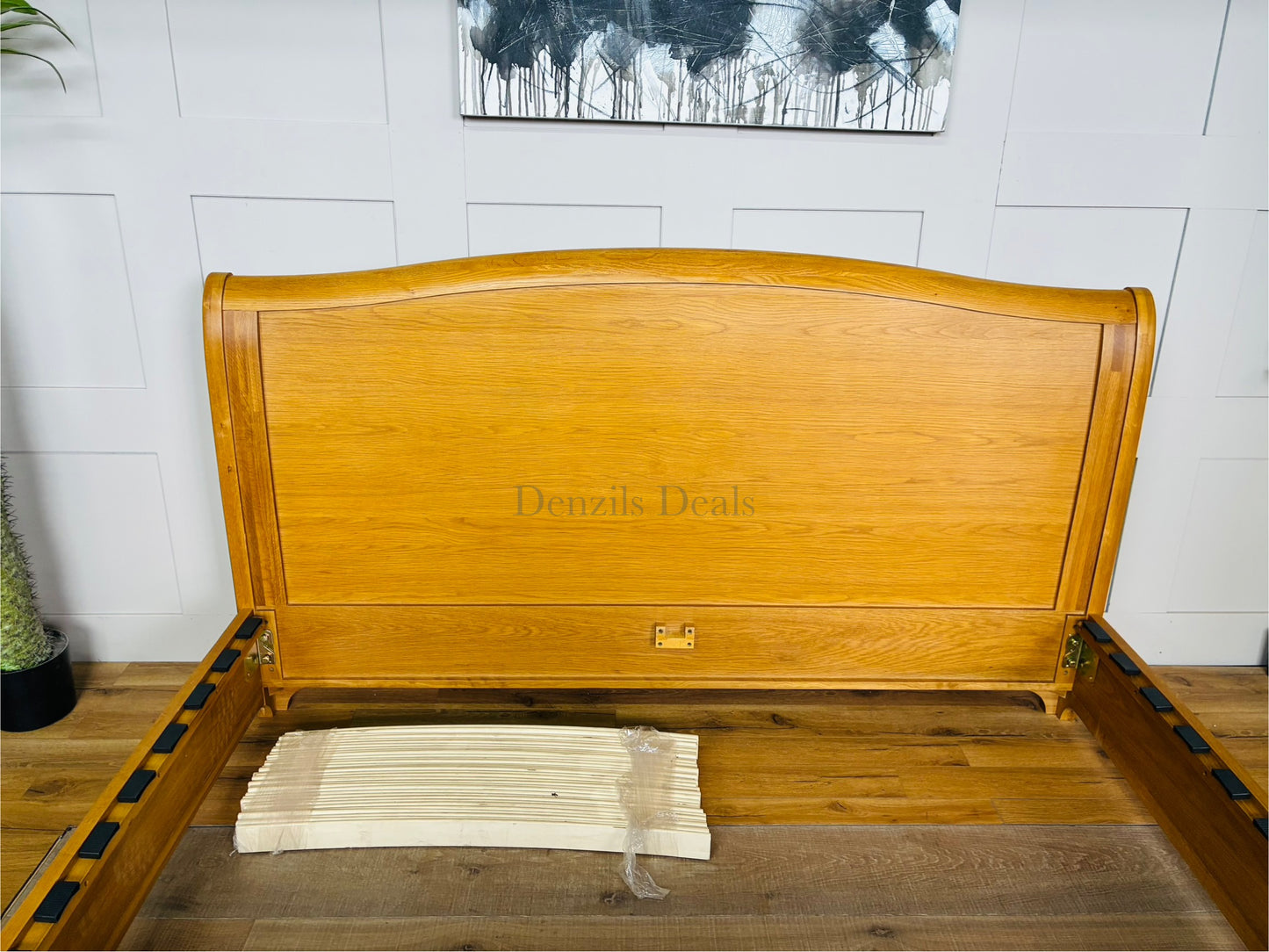 cotswold WINCHCOMBE OILED OAK 6ft Super King Sleigh Bed with slats R19