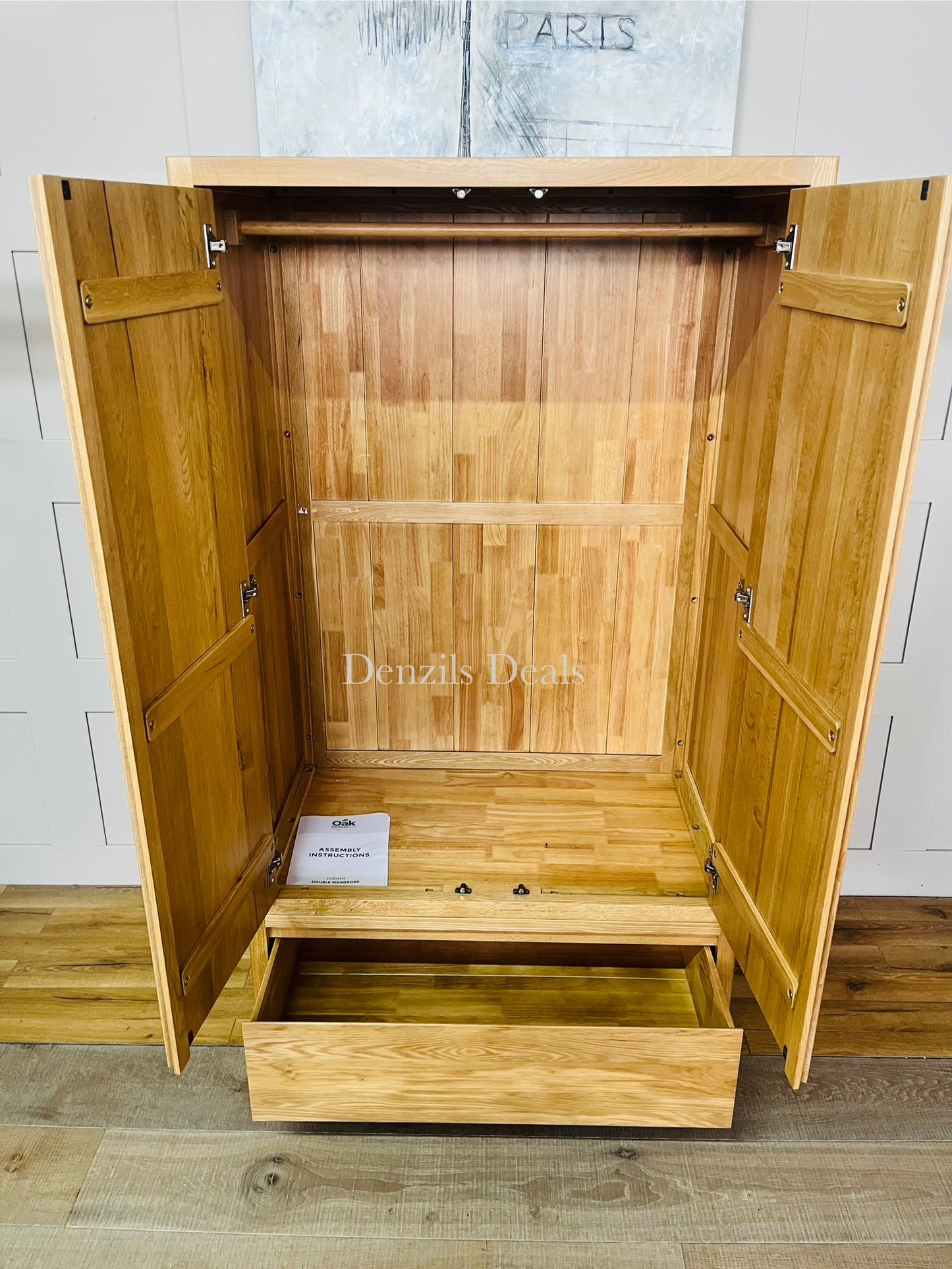 Oak Furnitureland DURHAM Natural Oak Double Wardrobe