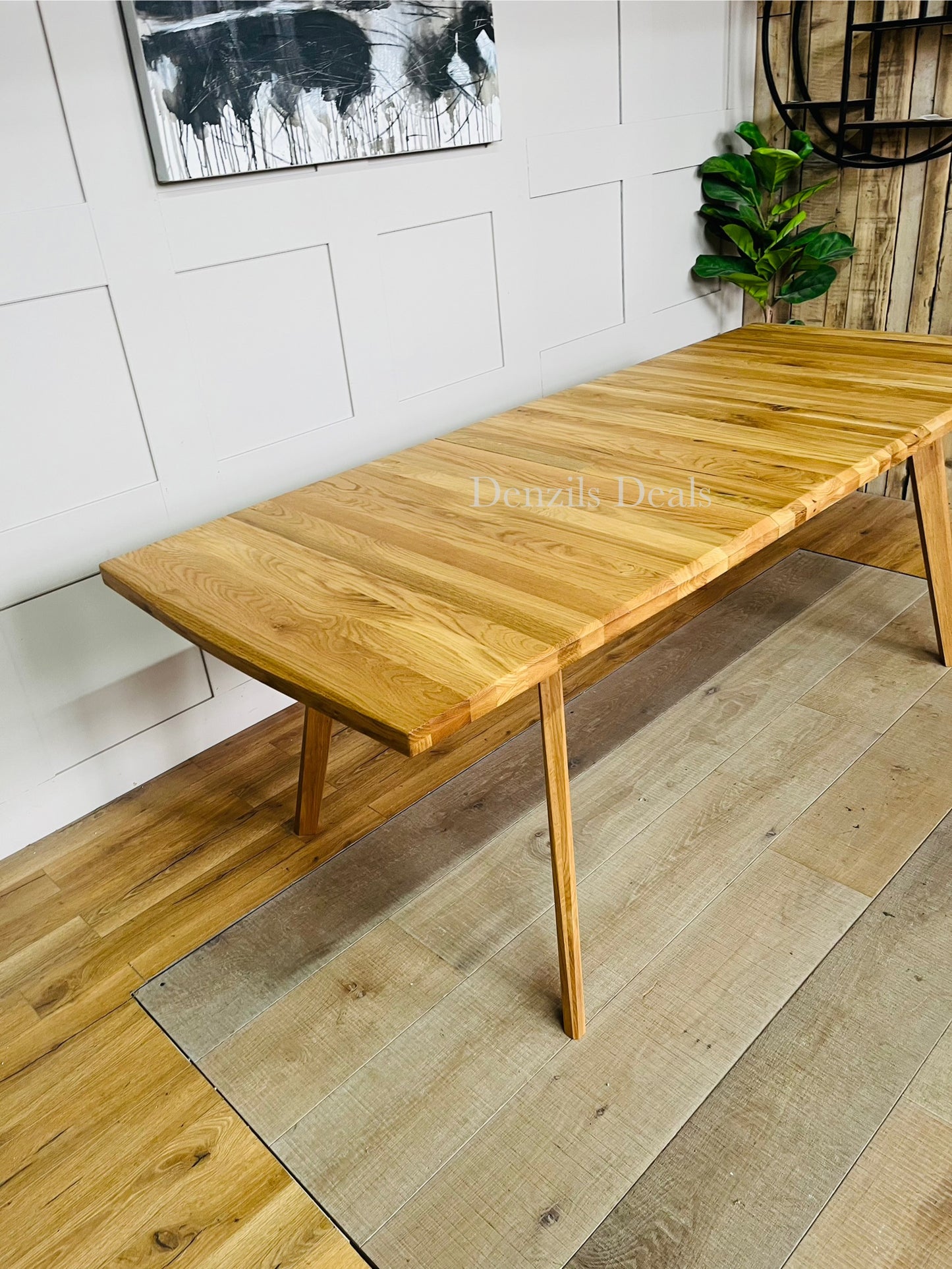 6-8 Seater OAKLEE Extendable Dining Table Natural Oak, Oak Furnitureland