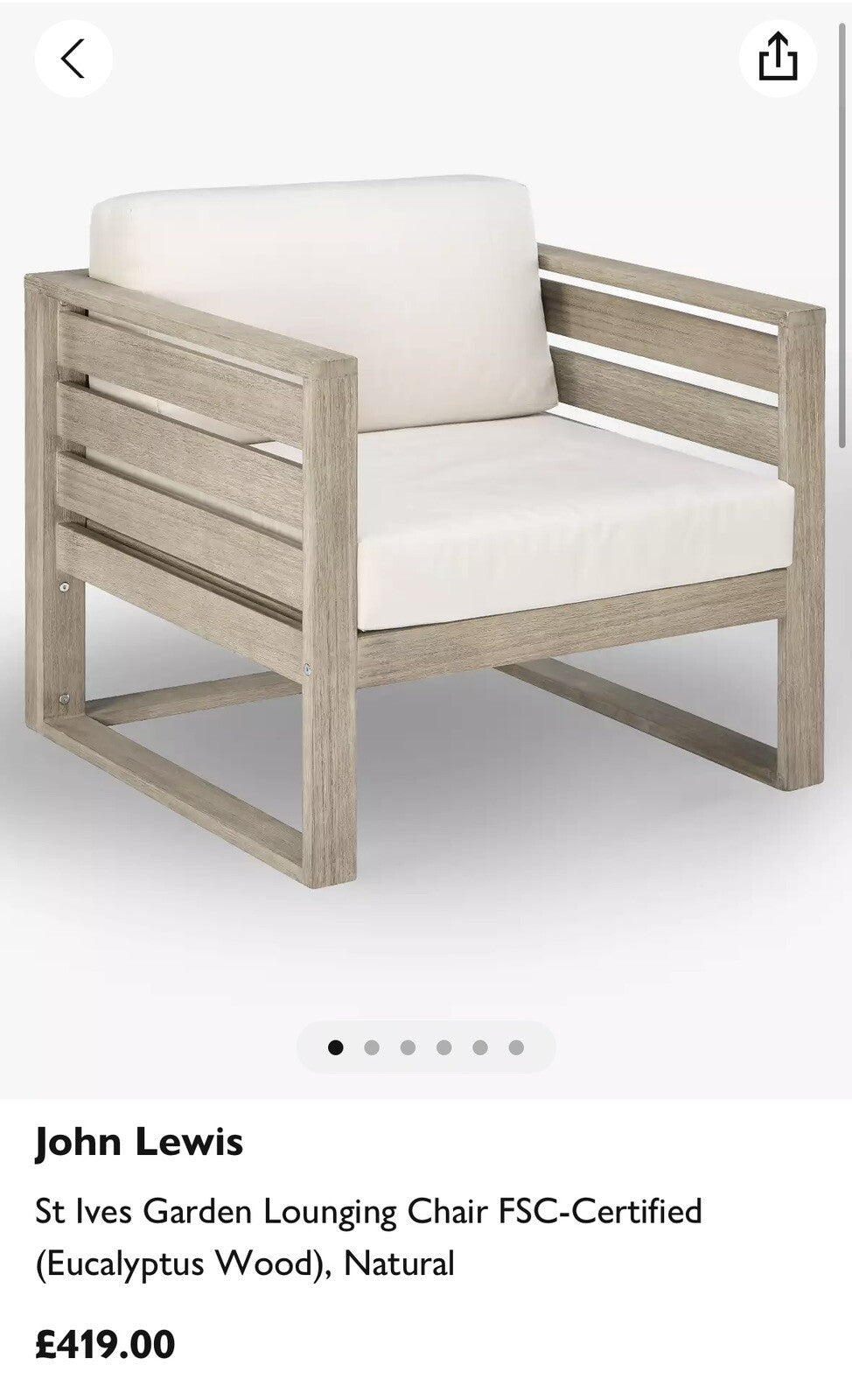 John Lewis St Ives 2-Seater Garden Lounging Sofa & 2 Armchairs, outdoor set