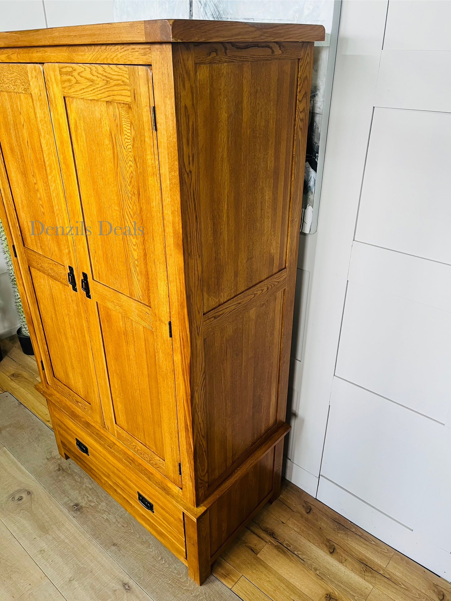 ORIGINAL RUSTIC Rustic Solid OakDouble Wardrobe Oak Furniture Land
