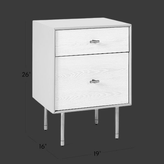 West Elm Modernist Wood & Lacquer Bedside Tables X2