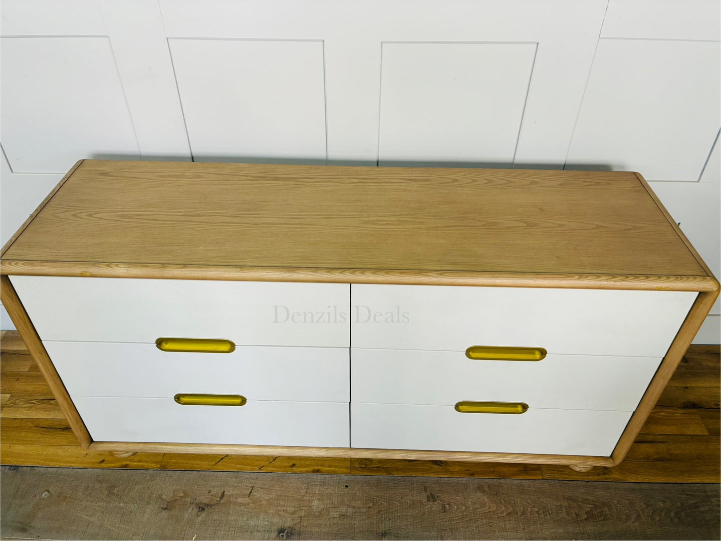 Anthropologie Monza Faux-Leather Six Drawer Chest R43