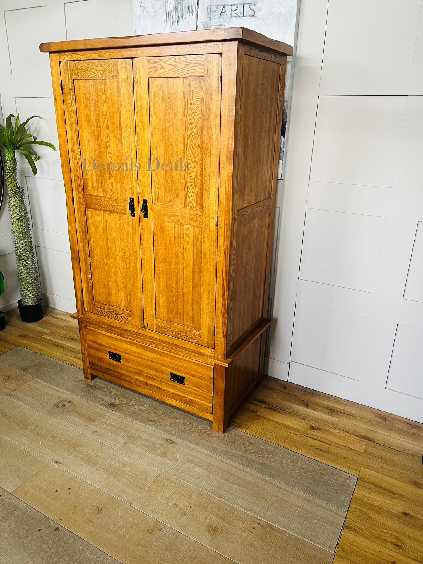 ORIGINAL RUSTIC Rustic Solid OakDouble Wardrobe Oak Furniture Land