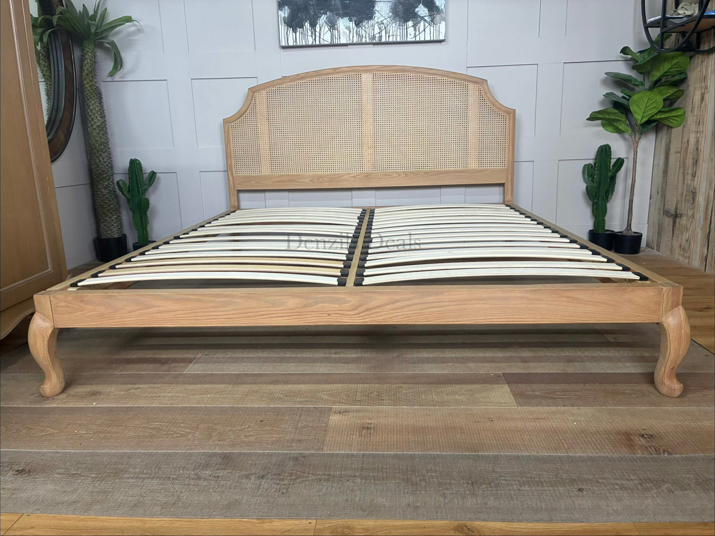 John Lewis Louis Woven Rattan Bed Frame, Super King Size, Oak Rrp 1299