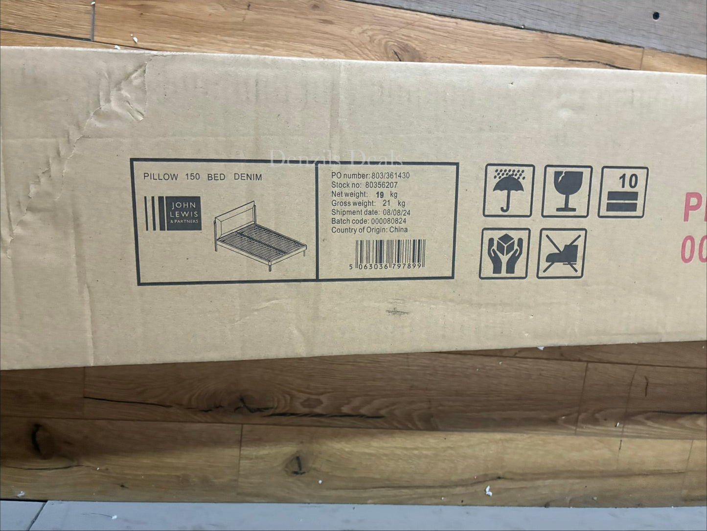 John Lewis Pillow Bed Frame, King Size, Blue Denim Rrp £639 R36