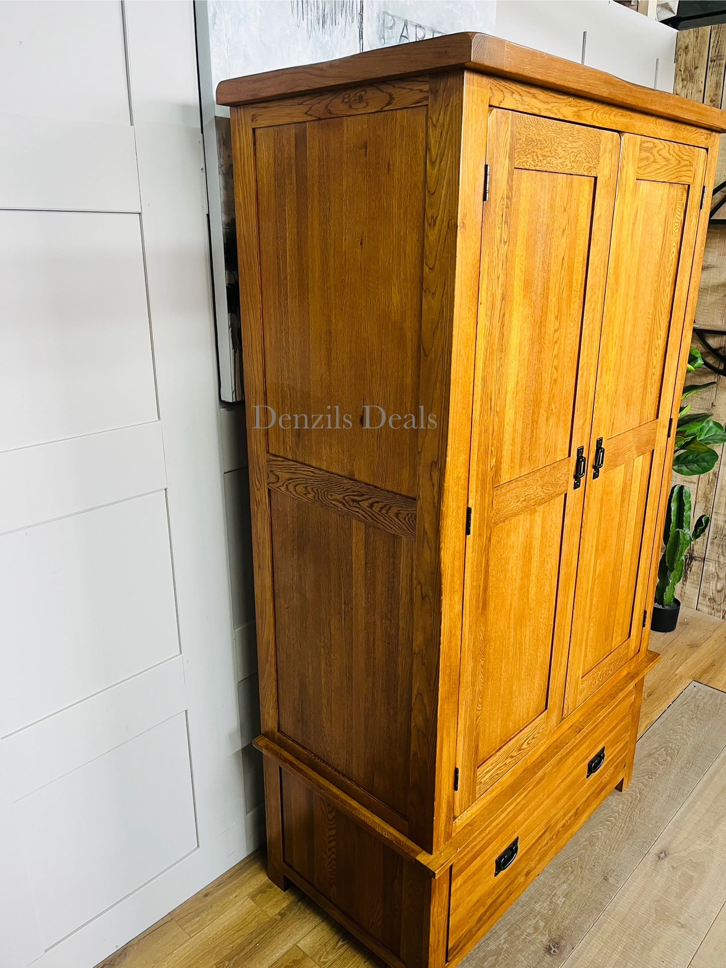 ORIGINAL RUSTIC Rustic Solid OakDouble Wardrobe Oak Furniture Land