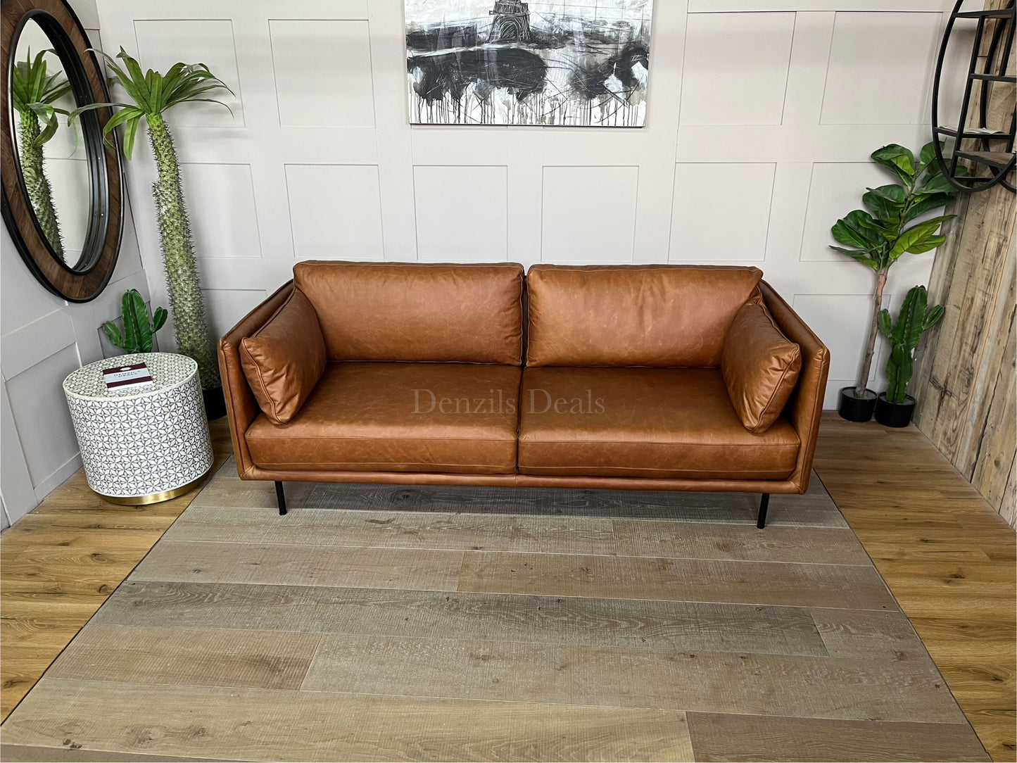 Wigmore Sofa in Brown Leather - Caspian House Rrp £2099 R37