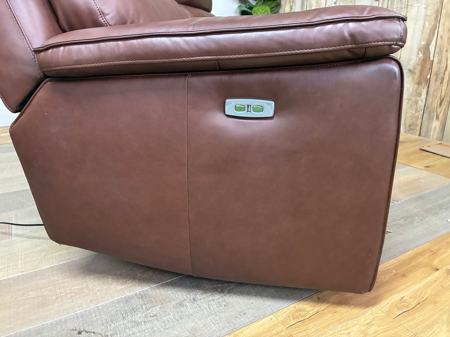 Selby 3 Seater Electric Recliner. Virgo Chestnut Leather