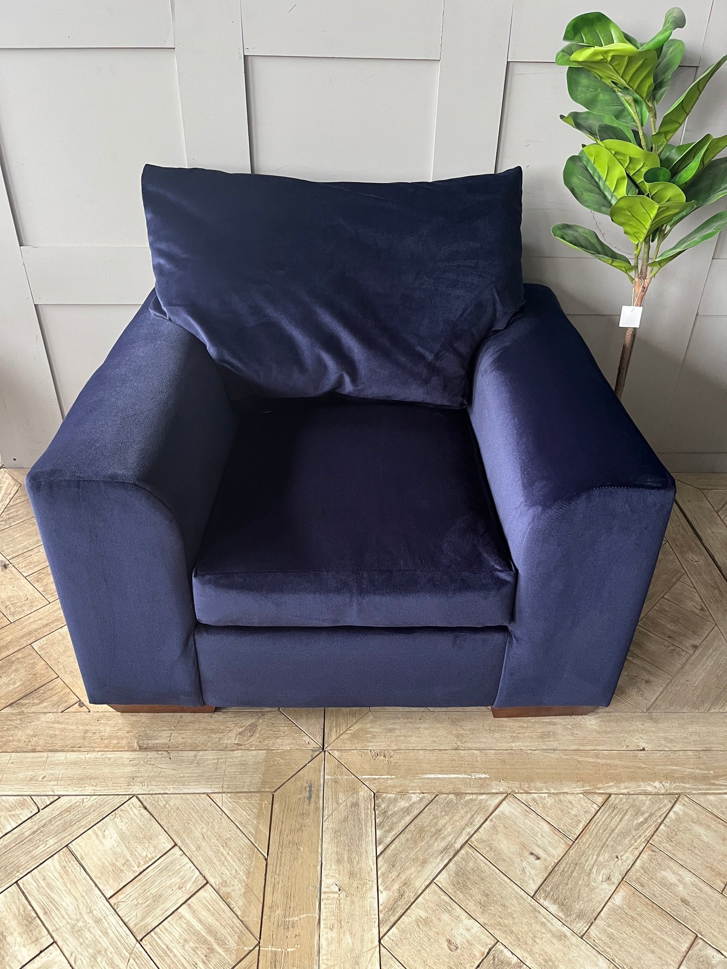 Clara Velvet Pillow Back 3 Seater Sofa and armchair