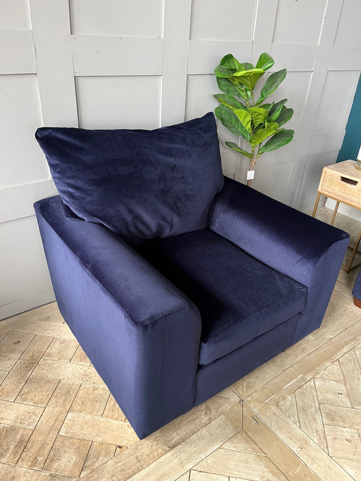 Clara Velvet Pillow Back 3 Seater Sofa and armchair
