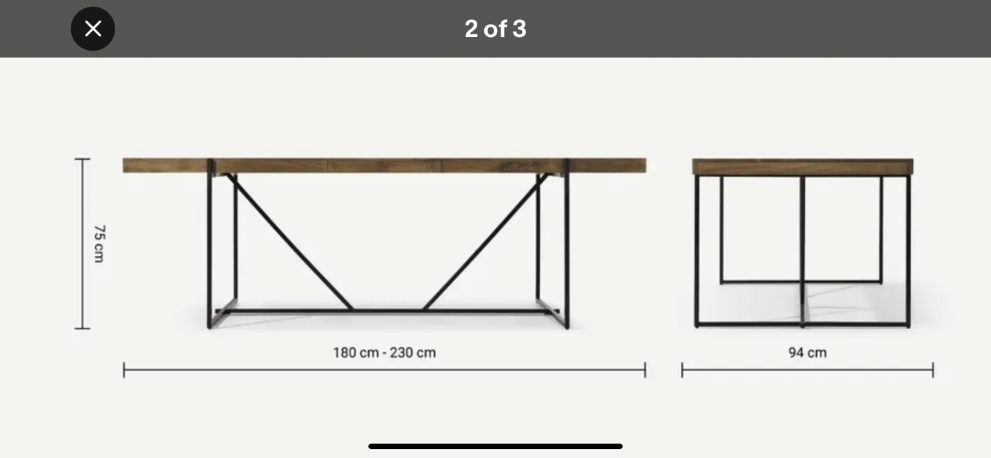 MADE.com Morland 6-8 Seat Dining Table, Dark
