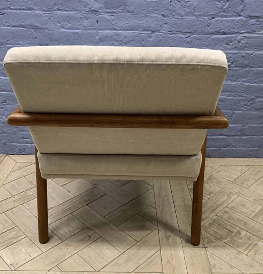 Made.com Lars Accent Armchair Stone Micro with Walnut Stain #8398