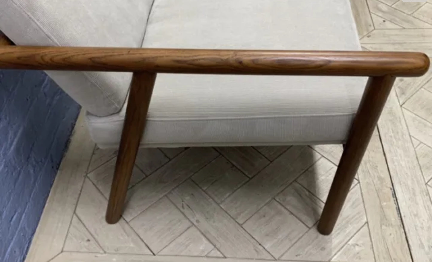 Made.com Lars Accent Armchair Stone Micro with Walnut Stain #8398