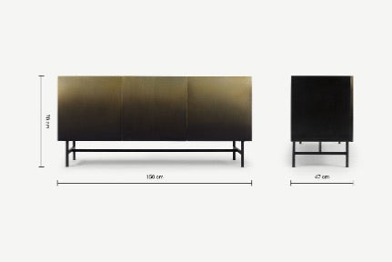 Made.com Sulta Wide Sideboard in Brass & Black Ombre #8659/18