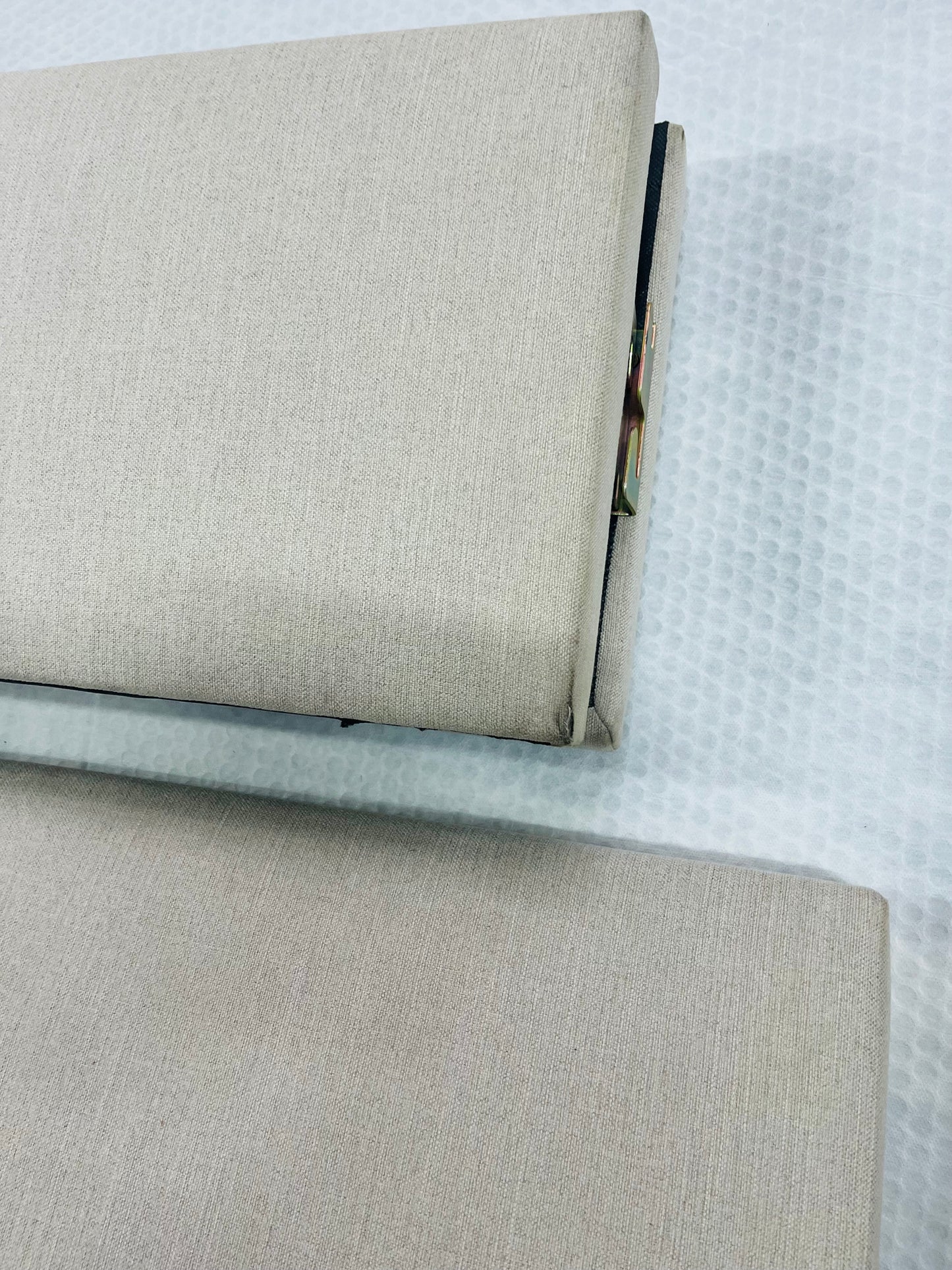 John Lewis Rouen Upholstered Bed Frame, Cotton Effect Beige, king
