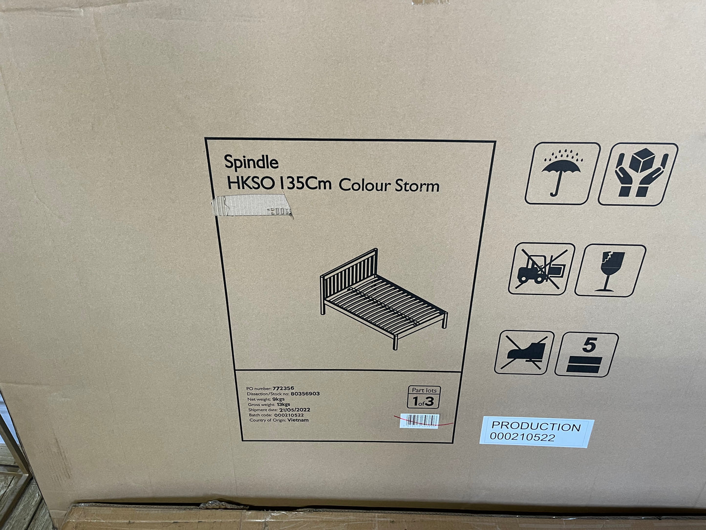 John Lewis Spindle Double Bed Frame, Storm £499