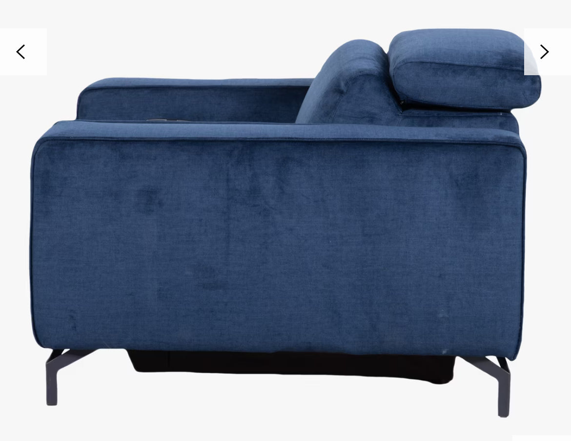 John Lewis Gradient Power Recliner Armchair, Navy Chenille R17