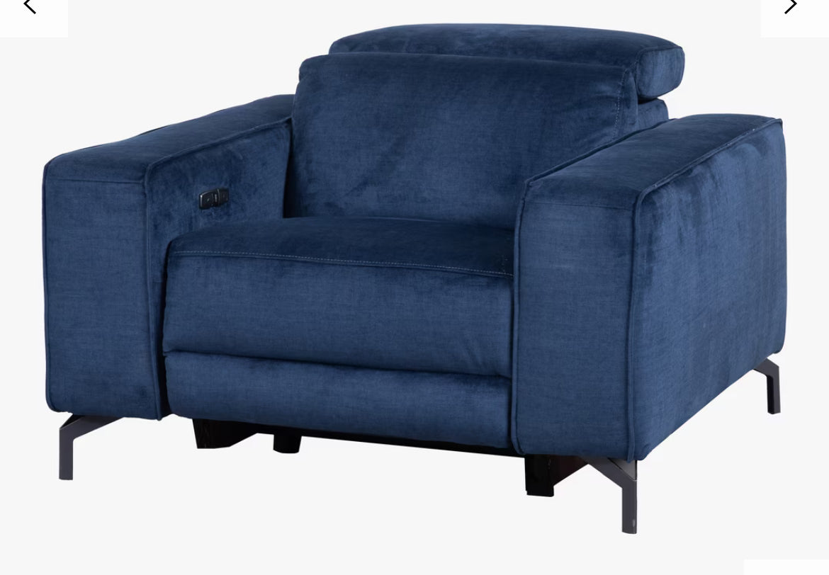 John Lewis Gradient Power Recliner Armchair, Navy Chenille R17