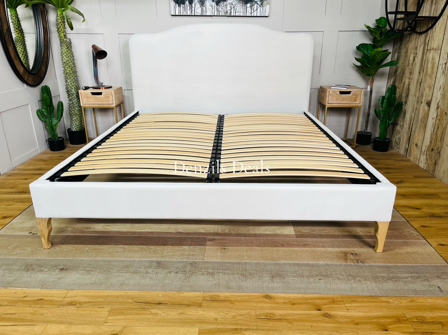 Loaf Luna super king size bed. In porridge clever linen