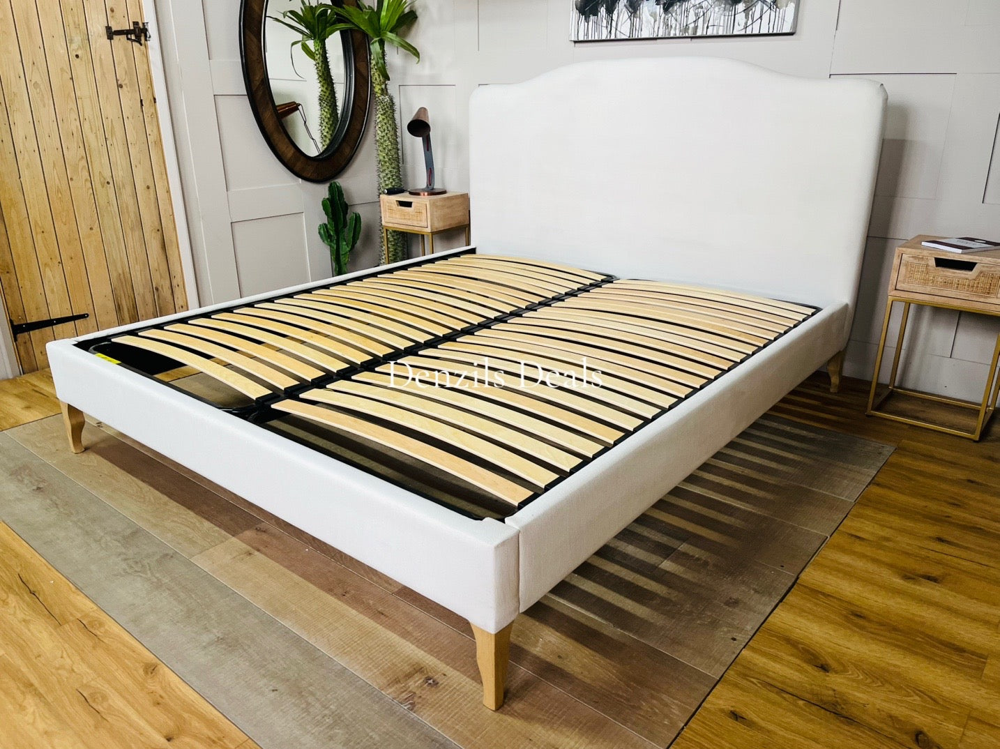 Loaf Luna super king size bed. In porridge clever linen