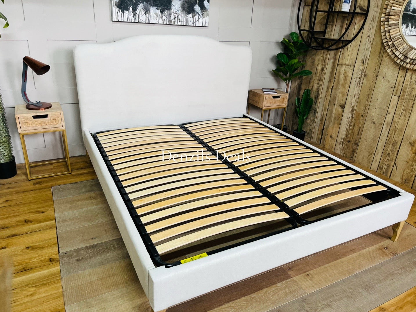 Loaf Luna super king size bed. In porridge clever linen