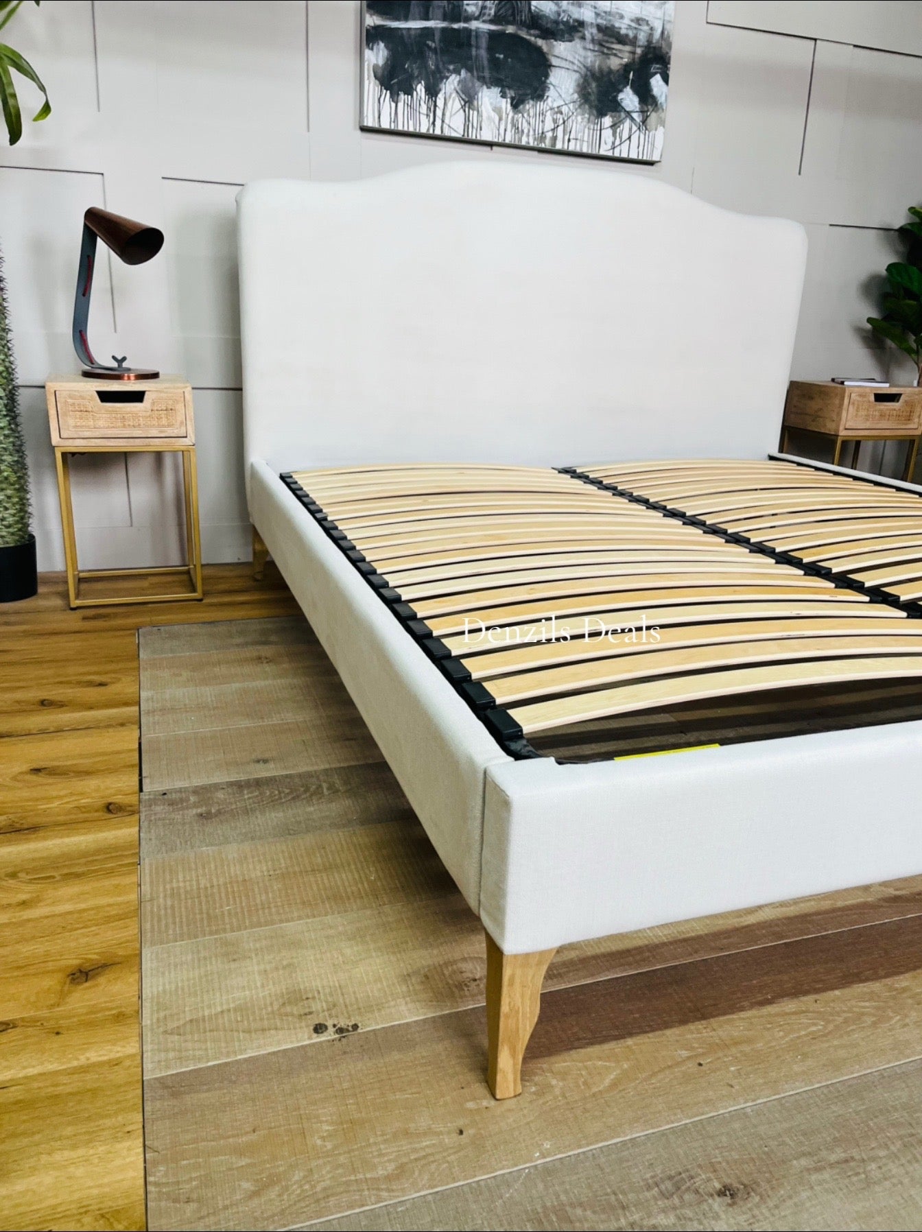 Loaf Luna super king size bed. In porridge clever linen