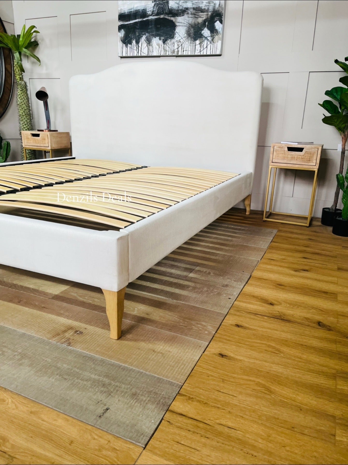 Loaf Luna super king size bed. In porridge clever linen