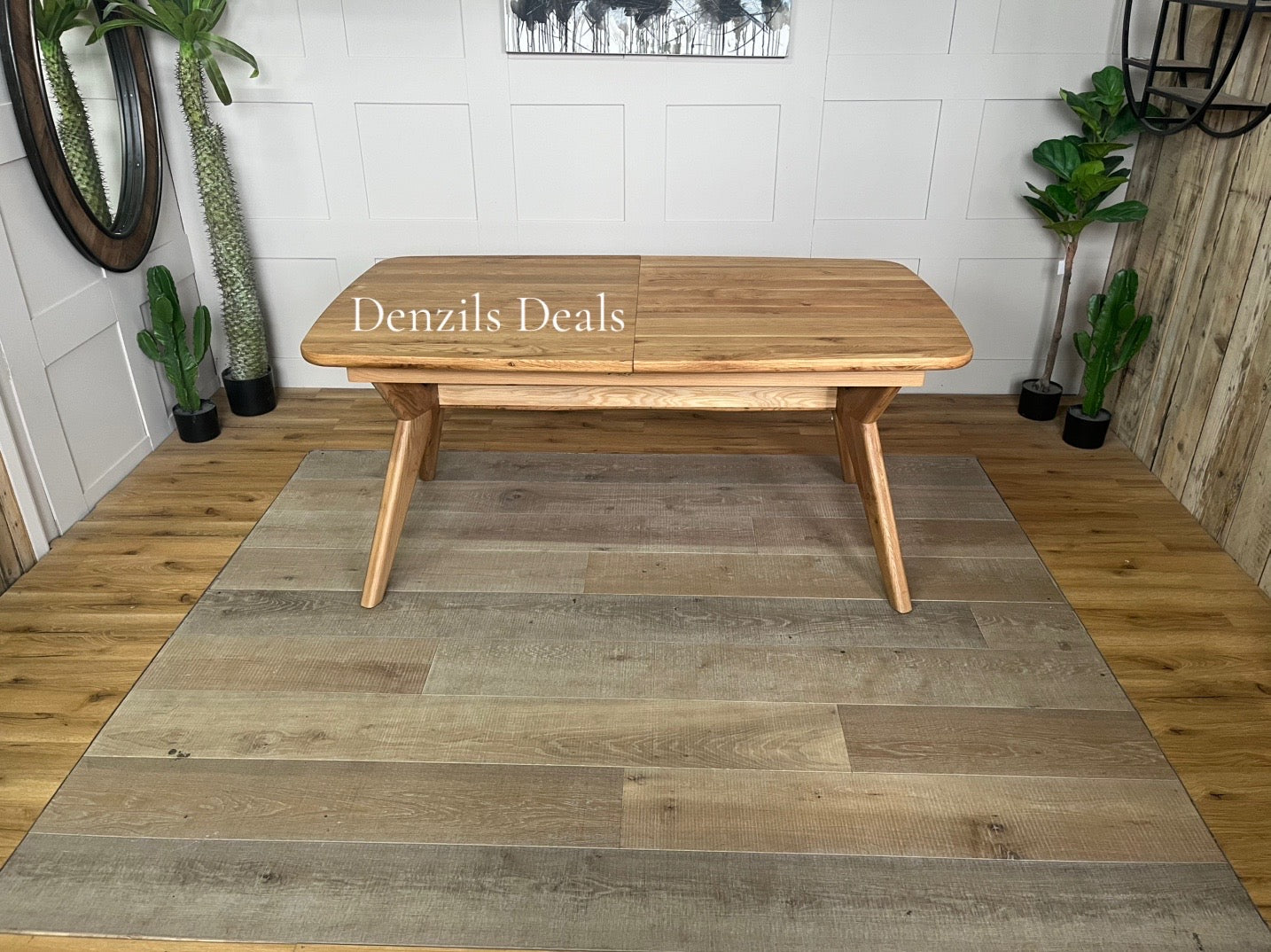 BENTLEY Natural Solid Oak 8-10 Seater Extendable Dining Table Rrp £1079