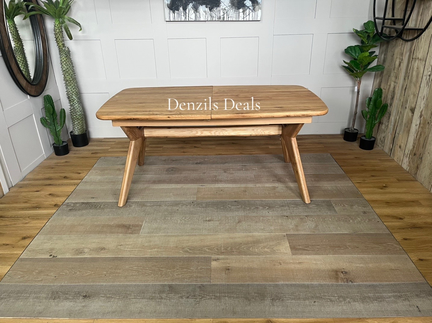 BENTLEY Natural Solid Oak 8-10 Seater Extendable Dining Table Rrp £1079