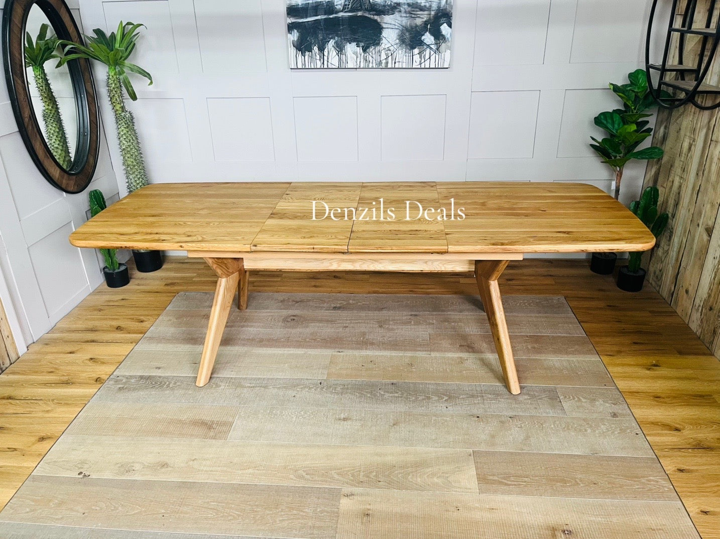 BENTLEY Natural Solid Oak 8-10 Seater Extendable Dining Table Rrp £1079
