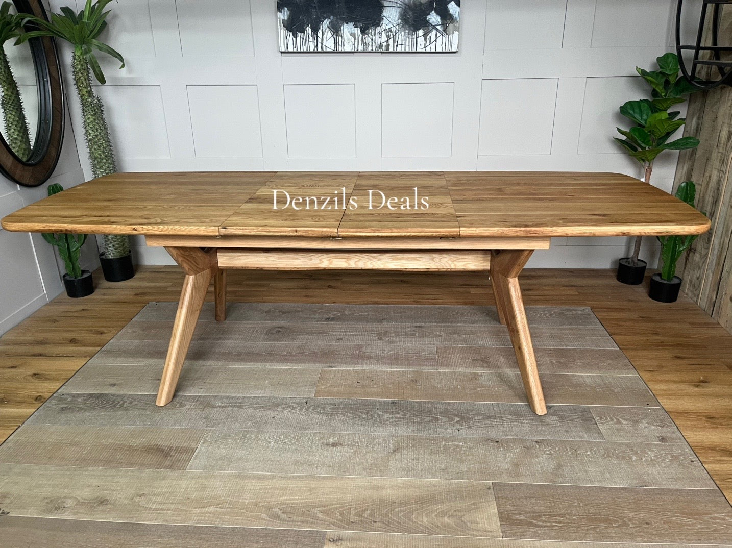 BENTLEY Natural Solid Oak 8-10 Seater Extendable Dining Table Rrp £1079