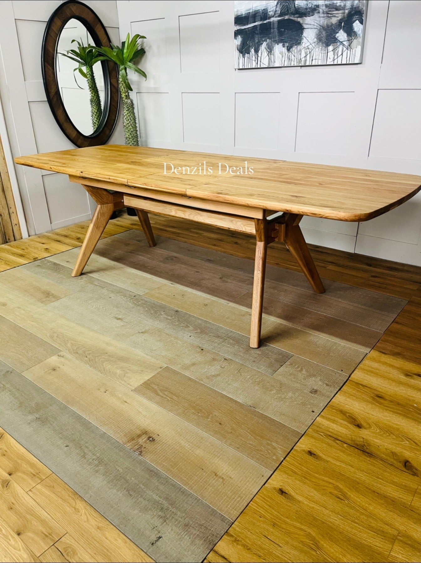 BENTLEY Natural Solid Oak 8-10 Seater Extendable Dining Table Rrp £1079