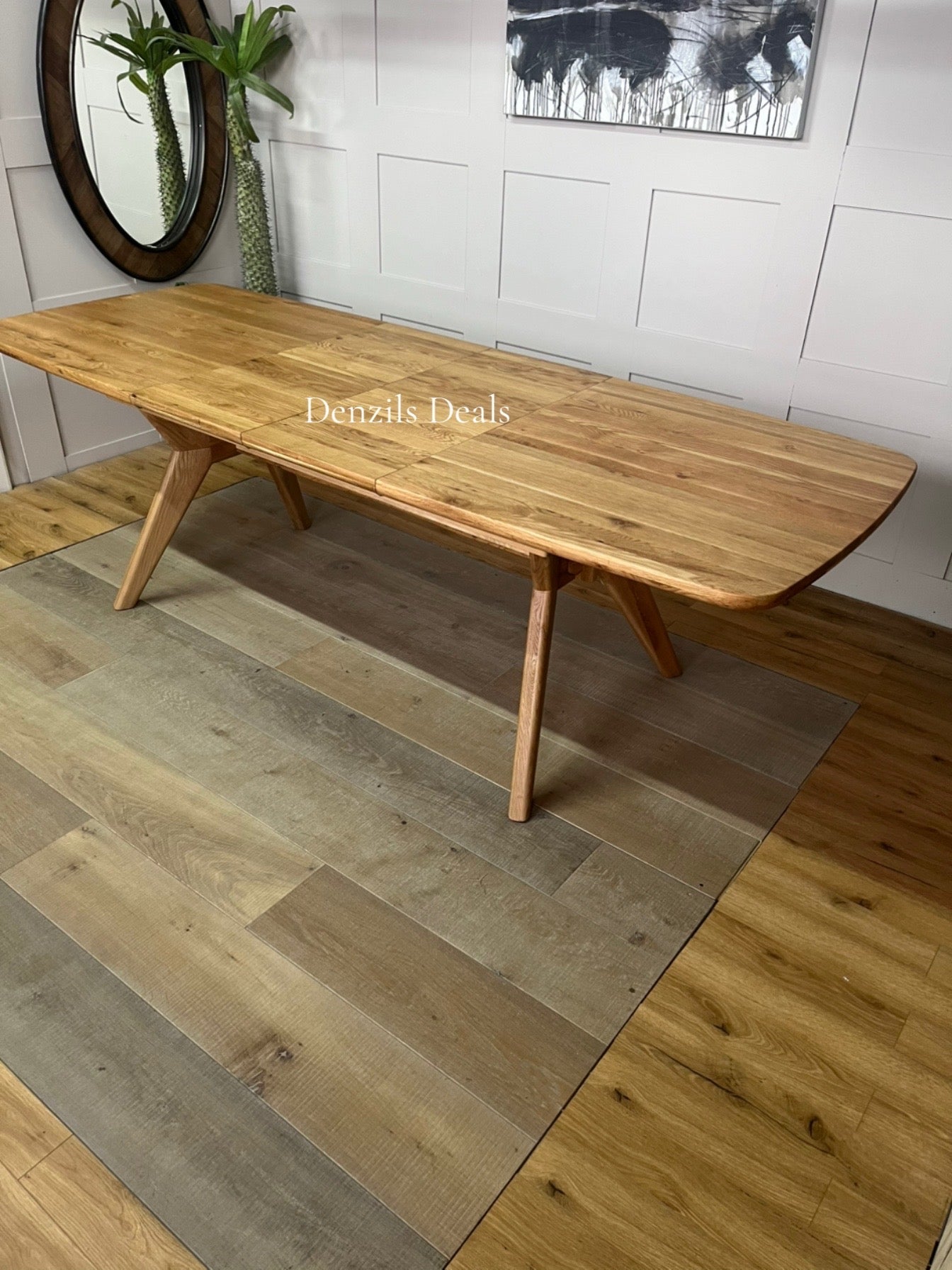 BENTLEY Natural Solid Oak 8-10 Seater Extendable Dining Table Rrp £1079